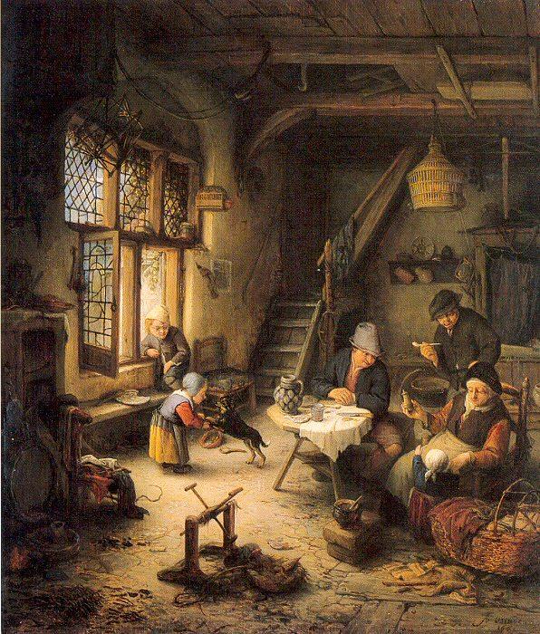 Ostade, Adriaen van Peasant Family in an Interior France oil painting art